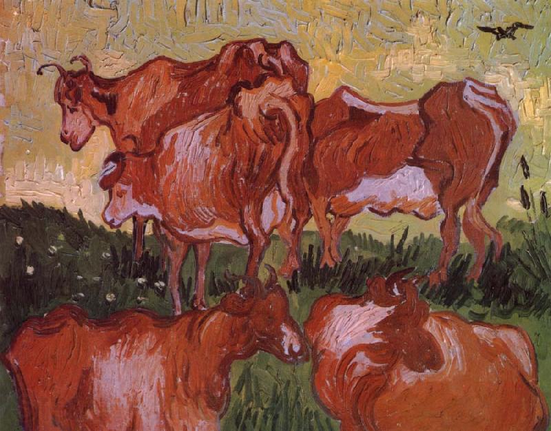 Vincent Van Gogh Cows (nn04) Norge oil painting art